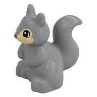 Duplo Animal Squirrel with Black and White Eyes on Tan Face Print (Light Bluish Gray)