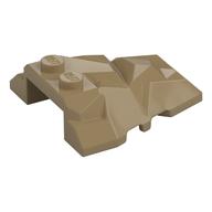 Brick Wedged, Sloped 4 x 4 Fractured Polygon Top (Dark Tan)