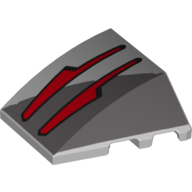 Brick Wedged, Curved 4 x 3 No Studs with Two Red Arrows Vulture Droid Sensors Print (Light Bluish Gray)