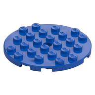 Plate Round 6 x 6 with Hole (Blue)