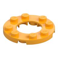 Plate Round 4 x 4 with 2 x 2 Round Opening (Bright Light Orange)