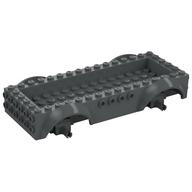 Vehicle Base 8 x 16 with Wheel Arches, Front and Side Studs, and 4 x 14 Recessed Studded Section, 3 Holes, Dark Bluish Gray Wheel Clip Pins (Dark Bluish Gray)