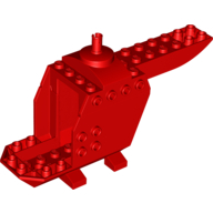 Helicopter Body 4 x 14 x 5 with Top Pin (Red)