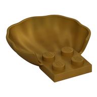 Animal Body Part, Clam / Scallop Half Shell with 4 Studs (Pearl Gold)