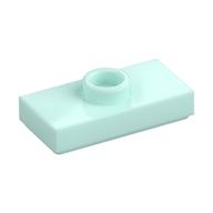 Plate Special 1 x 2 with 1 Stud with Groove and Inside Stud Holder (Jumper) (Light Aqua)