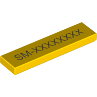 Tile 1 x 4 with SM-xxxxxxxx Print - Set 70814 (Yellow)
