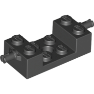 Brick Special 2 x 4 with Wheels Holder, Single Slit with 2 x 2 Recessed and Hole (Black)