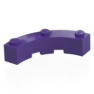 Brick Round Corner 4 x 4 Macaroni Wide with 3 Studs (Dark Purple)