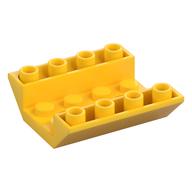 Brick Sloped Inverted 45° 4 x 4 Double with 4 x 2 Recessed, 2 Holes (Yellow)