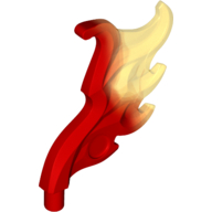 Wave / Flame Rounded Wing Shaped with Bar with Marbled Trans Yellow Pattern (Trans-Red)