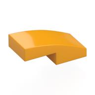 Brick Curved 2 x 1 No Studs [1/2 Bow] (Bright Light Orange)