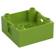 Duplo Container Box 4 x 4 with Studs on Corners (Lime)