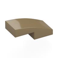 Brick Curved 2 x 1 No Studs [1/2 Bow] (Dark Tan)