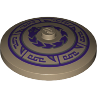 Dish 4 x 4 Inverted [Radar] with Gray and Dark Purple Snake and Geometric Print (Dark Tan)