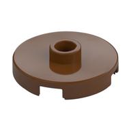 Plate Special Round 2 x 2 with Center Stud (Jumper Plate) (Reddish Brown)