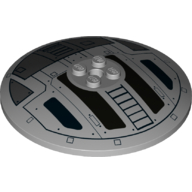 Dish 8 x 8 Inverted [Radar] with Black Spaceship Print (Light Bluish Gray)
