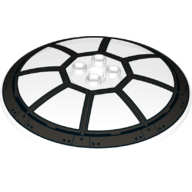 Dish 8 x 8 Inverted [Radar] with Hollow Studs and TIE Fighter Cockpit Print (Trans-Clear)