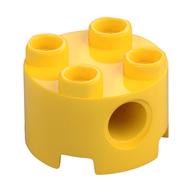 Brick Round 2 x 2, Pin Holes (Yellow)
