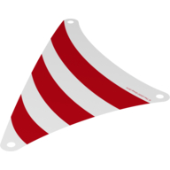 Sail, Triangular, 18 x 20 with Red Stripes Print (White)