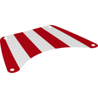 Sail, Top, 18 x 12 with Red Stripes Print (White)