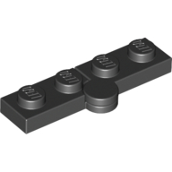 Hinge Plate 1 x 4 Swivel Top / Base - Solid Clip [Complete Assembly] (Black)