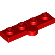 Hinge Plate 1 x 4 Swivel Top / Base - Solid Clip [Complete Assembly] (Red)