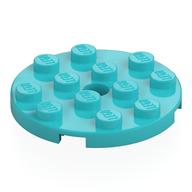Plate Round 4 x 4 with Pin Hole (Medium Azure)