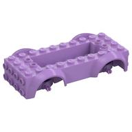 Vehicle Base 4 x 10 x 2 1/2 with Mudguards, Wheel Pins and 6 x 2 Centre Recess with 3 Holes, Medium Lavender Wheel Holders (Medium Lavender)