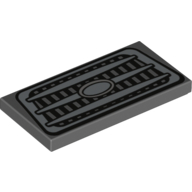 Tile 2 x 4 with Silver Car Grille Print (Dark Bluish Gray)