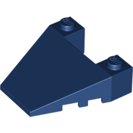 Brick Wedged, Sloped 4 x 4 Taper, with Stud Notches (Dark Blue)