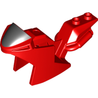 Fairing, Motorcycle, Racing (Sport) Bike with Black Windshield Print (Red)