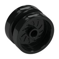 Wheel 18 x 12 with Axle Hole and Stud (Black)