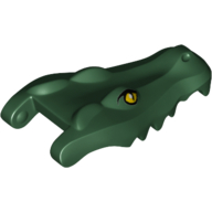 Animal Body Part, Alligator / Crocodile Head Upper Jaw with Yellow Eyes Print (Dark Green)