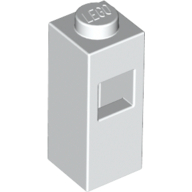 Brick Special 1 x 1 x 2 with Extra Tube Side [Piece of Resistance] (White)
