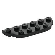 Plate Round Corners 2 x 6 Double (Black)