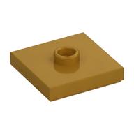 Plate Special 2 x 2 with Groove and Center Stud (Jumper) (Pearl Gold)