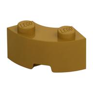 Brick Round Corner 2 x 2 Macaroni with Stud Notch and Reinforced Underside [New Style] (Pearl Gold)
