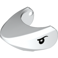 Animal Body Part, Shark Head with Rounded Nose with Black Eyes Print (White)