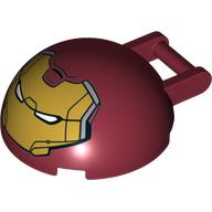 Windscreen 4 x 4 x 1 2/3 Canopy Half Sphere with Handle and Hulk Buster Face Print (Dark Red)
