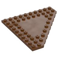 Wedge Plate 10 x 10 Cut Corner [No Centre Studs] (Reddish Brown)