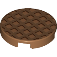 Tile Round 2 x 2 with Waffle Print (Medium Nougat)