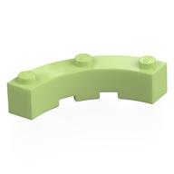 Brick Round Corner 4 x 4 Macaroni Wide with 3 Studs (Yellowish Green)