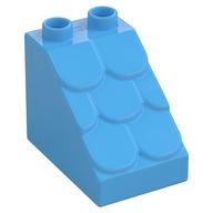 Duplo Brick 3 x 2 x 2 Slope Shingled (Medium Blue)