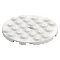 Plate Round 6 x 6 with Hole (White)