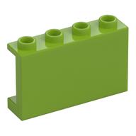 Panel 1 x 4 x 2 with Side Supports - Hollow Studs (Lime)