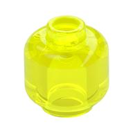 Minifig Head [Plain] [Hollow Stud] (Trans-Neon Green)