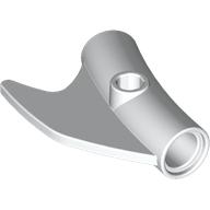 Technic Pin Connector Round Curved with Fin and Hole (White)