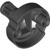 Gearwheel 8 Tooth with Pin Holes and Flywheel Recess (Ninjago) [Short Shaft] (Black)