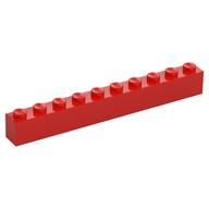 Brick 1 x 10 (Red)