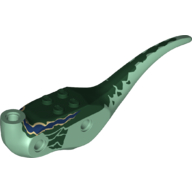 Animal Body Part, Dinosaur, Raptor Body with Dark Green Markings Print (Sand Green)